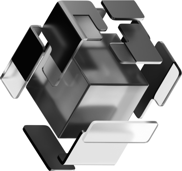 3D Black Chrome Shape